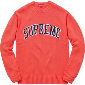 Supreme Men's Vibrant Orange Crewneck Sweater Sz Large